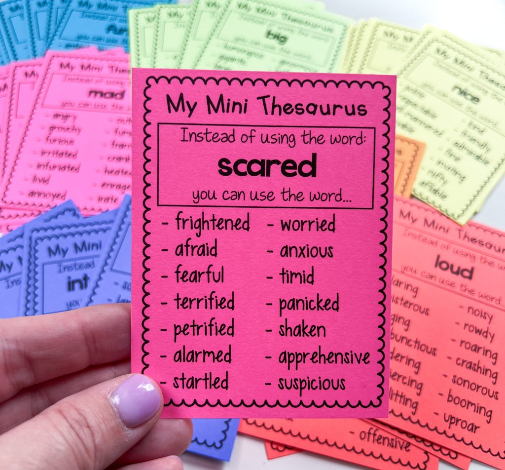 Word Choice: Mini Thesaurus Charts